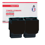 NOPAN-INK - x2 Toners - 80C0S10 (Noir) - Compatible pour Lexmark CX310 CX310dn CX310n CX410 CX410de CX410dte CX410e CX510 CX510de CX510dhe CX510dthe