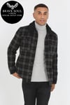 Brave Soul Men Buttoned Lumberjack Heavy Shacket Jacket Brushed Blanket Coat