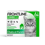 FRONTLINE Combo Chat - Anti Puces, Tiques & Poux - Contre Larves & Oeufs - Elimine & Tue - Protège L'Animal & L'Habitat - Jusqu'à 4 Semaines - Fabriqué En France - 6 Pipettes Application Spot On