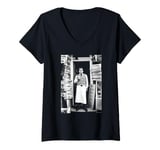 Womens Open All Hours David Jason Black & White By Allan Ballard V-Neck T-Shirt