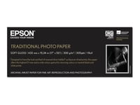 Epson Traditional Photo Paper - Rulle (43,2 Cm X 15 M) - 300 G/M² - Fotopapper - För Surecolor P5000, P800, Sc-P10000, P20000, P5000, P7500, P900, P9500