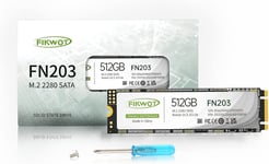 FN203 512Go M.2 SATA SSD - SLC Cache 3D NAND TLC SATA III 6Gb/s M.2 2280 NGFF Disque SSD Interne, jusqu'à 550Mo/s, Compatible avec Ultrabooks, Tablettes et Mini PCs