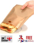 4 Sandwich Toaster Bags Re-Usable up to 200 Times Toastie Bag Toast Cook Lunch