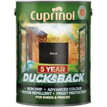 Cuprinol 5244557 Ducksback 5 Year Waterproof for Sheds & Fences Black 5 litre