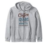 ANNETTE Personalized Cute Coffee Girls ANNETTE Name Zip Hoodie