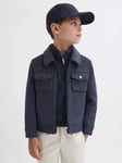 Reiss Kids' Peridoe Wool Blend Zip Through Jacket, Airforce Blue