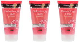 3 x Neutrogena Refreshingly Clear Daily Exfoliator With Pink Grapefruit 150ml