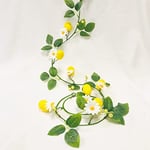 Riaxuebiy 6.56FT Artificial Lemon Berry White Flower Vine Garland,Fake Hanging Fruit Flower Lemon Wreath for Wedding Home Garden Office Christmas Party Craft Art Decoration