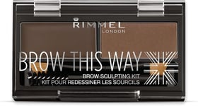 Rimmel London Brow This Way Eyebrow Powder 1 count (Pack of 1), Dark Brown 