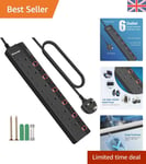 6 Way Surge Protected Extension Lead with Individual Switches and Indicator L...