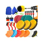 Brosse de nettoyage Brosse Perceuse 29PCS Brosse Nettoyage Lavage Voiture Brosse Visseuse Perceuse Brosse Electrique Nettoyage Salle de Bain Tapis pour Voiture,Cuisine,Carrelage,Barbecue(avec Une ¿¿pon