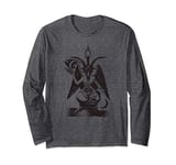 DEVIL SATAN BAPHOMET RITUAL WITCHCRAFT BLACK PRAYER Long Sleeve T-Shirt