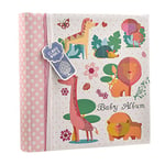 Baby Girls Pink Slip In Case Memo Photo Album 4 x 6'' For 200 Photos - Woodland Animals