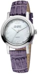 Caleido Crystal - CAC-01 - Montre Femme - Quartz Analogique - Bracelet Cuir Violet