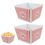 2pc Popcorn Holder Large Plastic food grade Red White Party Snacks Movie Night