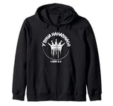 Y’shua Hamashiach Messiah Bible Graffiti Crown 1 John 5:6 Zip Hoodie