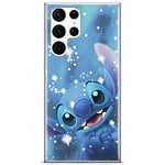 ERT GROUP Coque de téléphone Portable pour Samsung S22 Ultra Original et sous Licence Officielle Disney Motif Stitch 002 Parfaitement adapté à la Forme du téléphone Portable, Coque en TPU