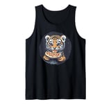 Cute Tiger Eating Pizza Tank Top