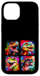 Coque pour iPhone 14 Dinosaure T Rex Pop Art Dessin Coloré Peinture