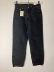 River Island Blair High Waist Straight Leg Crop Jeans Black Size 8 Regular Leg