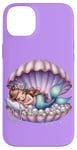 Coque pour iPhone 14 Plus Sirène Lilas Violet Sleepy Coquillage Sous L'eau