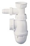 SOMATHERM FOR YOU, Siphon évier réglable avec prise pour machine à laver, en plastique blanc, hauteur ajustable de 175 à 250 mm, arrivée et sortie écrou 40/49, joint américain inclus