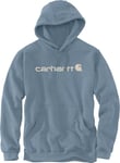 Carhartt Men's Loose Fit Midweight Logo Graphic Sweatshirt Hooded, Blue, XS