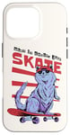 Coque pour iPhone 16 Pro Just Skate Fun Planche de skateboard rétro Motif chat Rouge