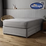 Silentnight Drap-Housse Super Doux avec Ourlets élastiques et Tissu Infroissable - Lavable en Machine et hypoallergénique - King Size 150 x 200 cm - Gris