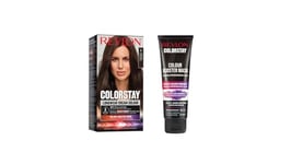 Lot de 2 produits Revlon ColorStay : Coloration Permanente N4 Châtain Foncé et Masque Booster de Couleur Chataîn foncé, Coloration Temporaire