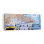 Impression sur Toile 100x40cm Tableaux Image Photo La Havane Ancien Voitures