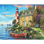 wanghan Puzzle Adulte 1000 Pièces Puzzle Classique Jouets Jouet en Bois pour Enfants Décoration De La Maison Cadeaux d'art Phare de la cabane en Bord de mer-50x75cm