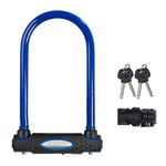 MASTERLOCK Heavy Duty Bike D Lock [Key] [Universal Mounting Bracket] [Certified Bike Lock] [Police Approved] [Blue] 8195EURDPROCOLB - Ideal for Bike, Electric Bike, Mountain Bike, Road Bike, Folding