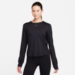 Nike Dri-FIT One Langermet T-skjorte Dame XS - Svart, Perfekt for Løping og Trening