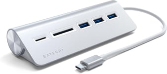 Hub Combo Usb-C Pour Pc De Bureau-Ports De Données Usb-A 3.0 Et Lecteurs De Cartes Micro/Sd-Pour Macbook Pro/Air M2/M1,Ipad Pro/Air M2/M1,Mac Mini M2,Imac M1(Argent)