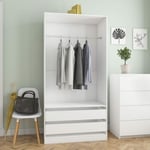 Armoire de rangement Garde-robe Armoire de chambre Blanc 100x50x200 cm Bois d'ingénierie 98604