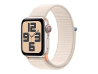 Apple Watch Se (Gps + Cellular) - 2A Generation - 40 Mm - Stjärnljusaluminium - Smart Klocka Med Sportögla - Vävd Nylon - Starlight - Handledsstorlek: 130-200 Mm - 32 Gb - Lte, Wi-Fi, Bluetooth - 4G - 27.8 G