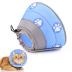 Supet Cat Cone Collar Soft to Stop Licking After Surgery, Adjustable Soft Cat Recovery Collar for Small Dogs, Puppies and Kittens (Blue, S)