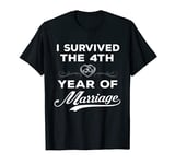 4th Year of Marriage Wedding Anniversary Gift For Men Women T-Shirt