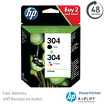 HP Envy 5030 Ink Cartridges - Black & Tri-Colour - HP 304 Original Ink