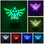 La légende de Zelda Triforce Hyrule Lampe LED couleur USB