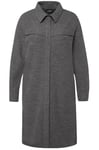 Ulla Popken Indoormantel Boiled Wool Vestes d'intérieur, Mélange de Gris Clair, 56-58 Femme