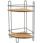 Etagere d angle fil metal bambou 2 niveaux - noir bambou Tendance