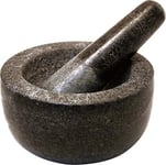 JADE TEMPLE Mortier avec Pilon en Granit Gris, Granite, Gris, 13 x 7 cm