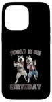 Coque pour iPhone 14 Pro Max Aujourd'hui, c'est mon anniversaire, Husky Friends Fun