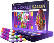 Hair Chalk Gift for Girls - 10 Temporary Non-Toxic Easy Washable Hair Dye Colour