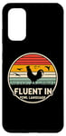 Coque pour Galaxy S20 Inscription amusante « I'm Fluent In Fowl Language », rétro vintage