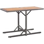 Design In - Table d'extérieur,Table de jardin Anthracite Résine tressée et bois d'acacia CFW80796