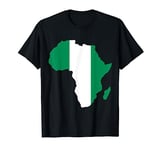 Nigeria Flag Africa Continent Silhouette Gift for Nigerians T-Shirt