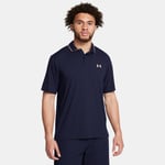 Polo Under Armour Iso-Chill pour homme Midnight Bleu Marine / Flare Orange / Flare Orange M